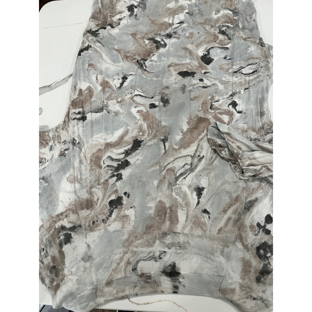 River + Sky Marble Print Tunic Top Grey Brown Dolman Sleeve Womens Medium - Picture 7 of 7